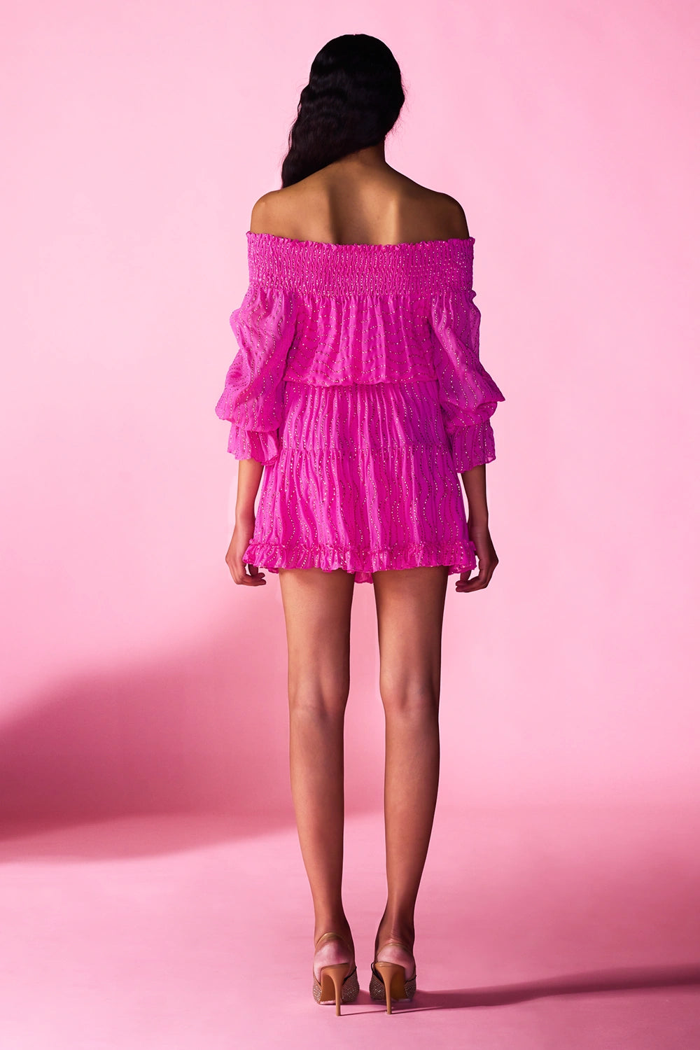 Agapi Pink Off Shoulder Dress