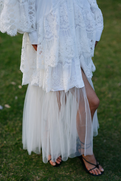 Wavelet Lace Flowy Dress