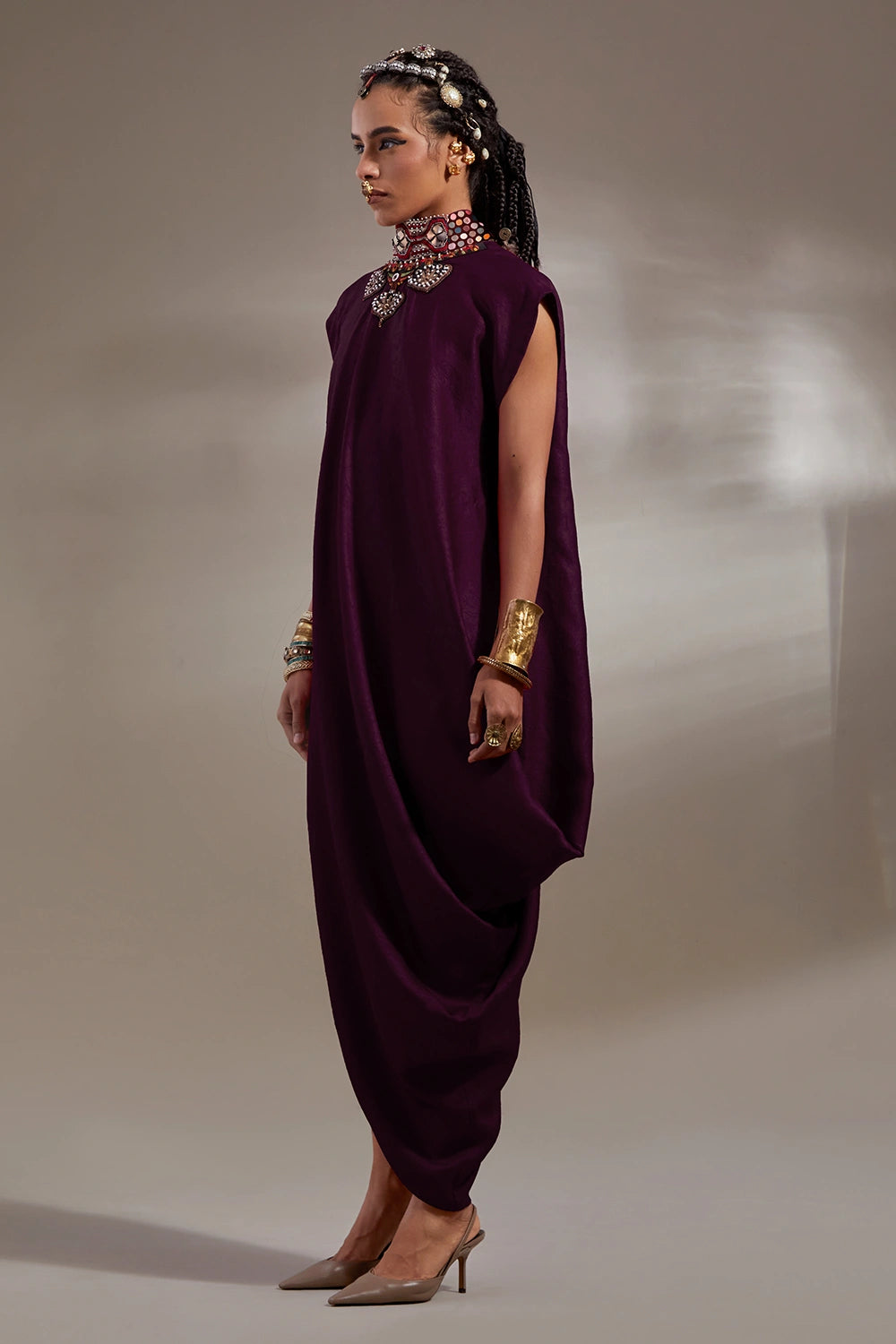 Jamuni Anka Rasa Drop Shoulder Dress