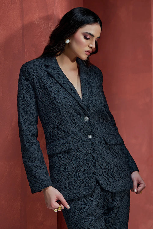 All About Black Lace Blazer Co-ord Set