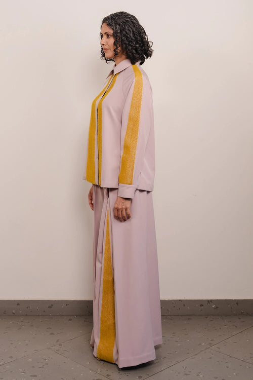 Pink Ray Shirt And Trousers Set