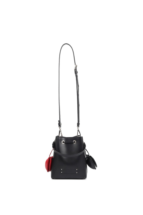 Onyx Black Drawstring Bucket Bag