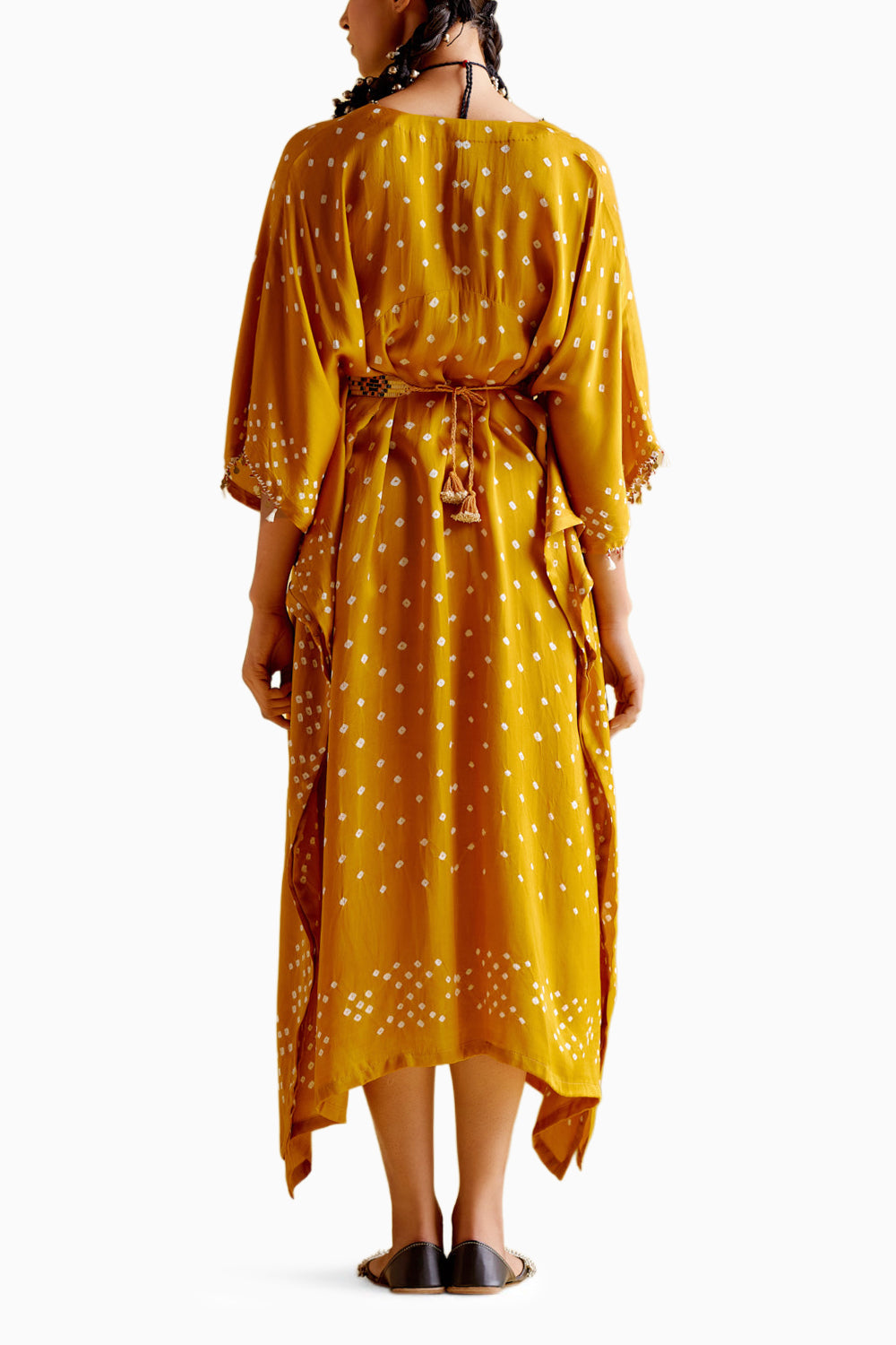 Annika Mustard Bandhini Kaftan