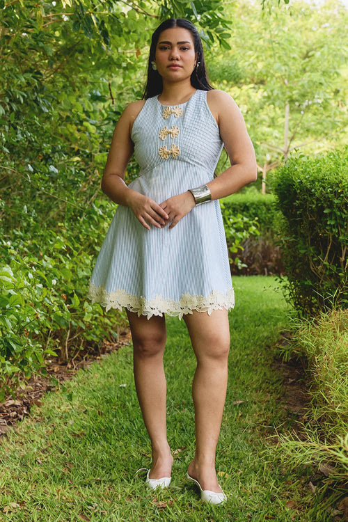 Green Stripe Fern Dress