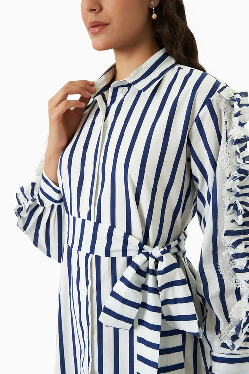 Sunday Blue-White Stripe Dress