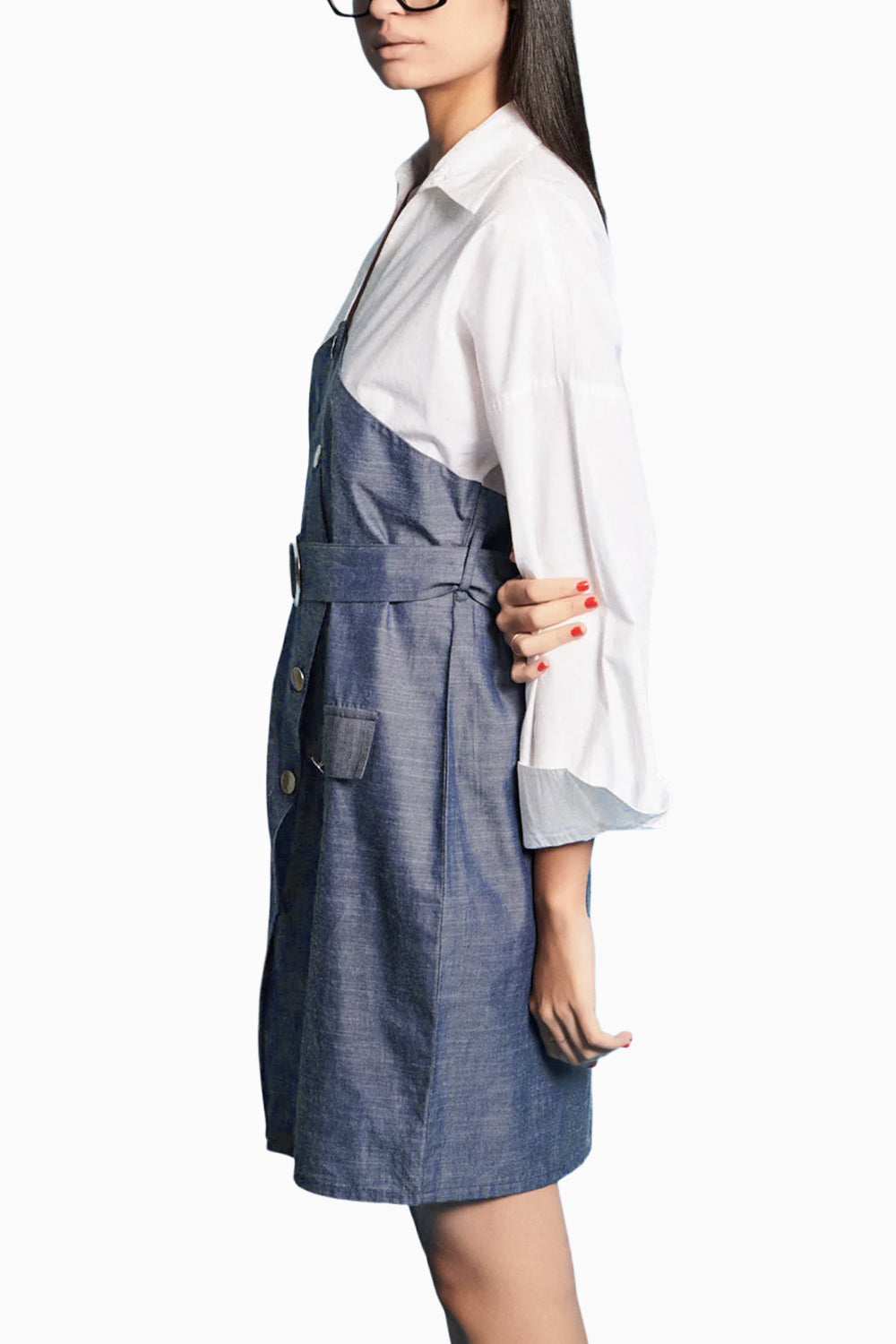 White Chambray Wrap Dress