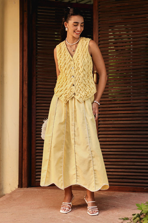 Butter Cup Waist Coat and Skirt Set