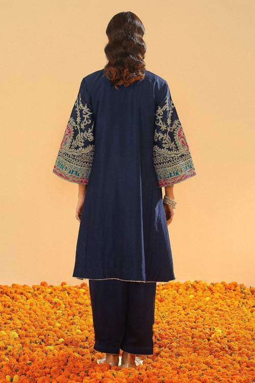 Mohsina Deep Blue Chauga with Salwar