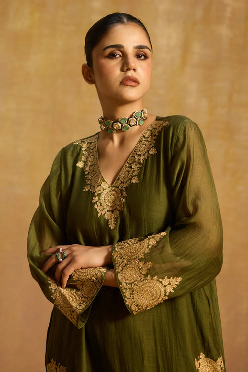 Jannat Green Kaftan