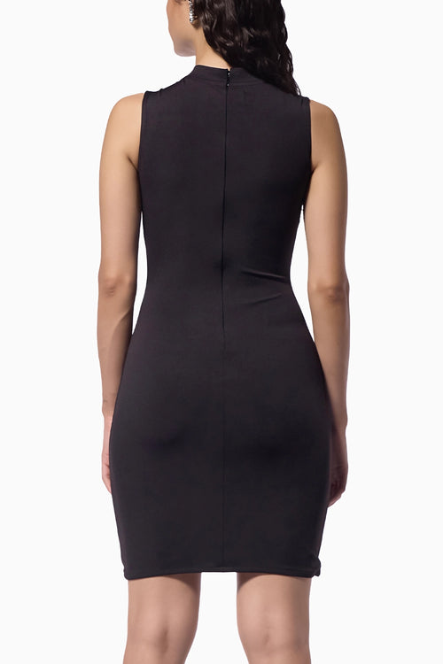 Zipper Accent Jersey Dress