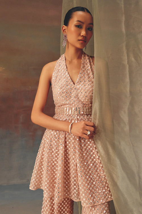 Blush Pink Short Halter Neck Tunic