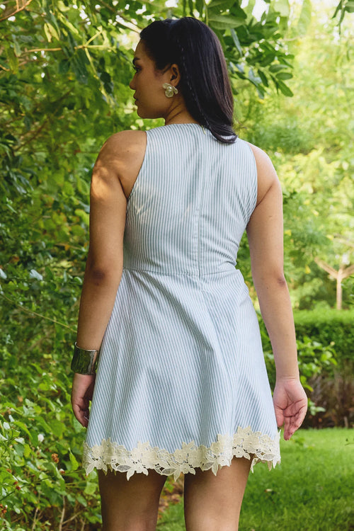 Green Stripe Fern Dress