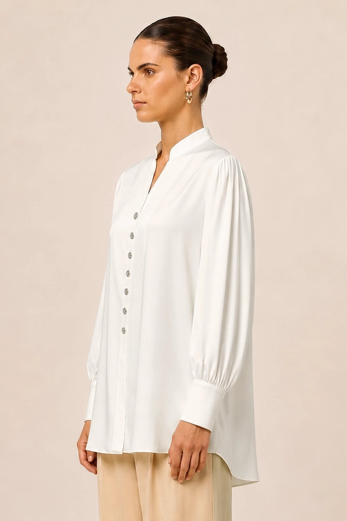 Ivory White Kaftan Blouse