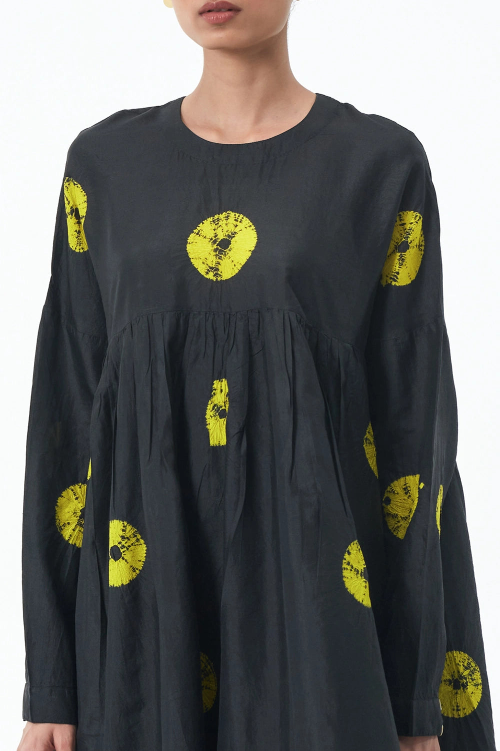 Black Lime Polka Dress