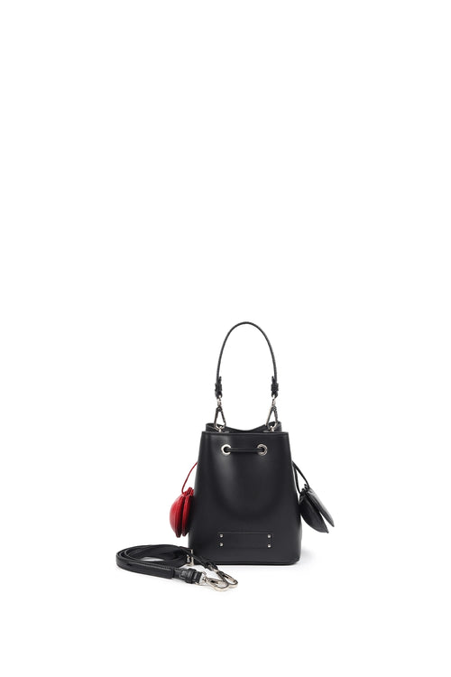 Onyx Black Drawstring Bucket Bag