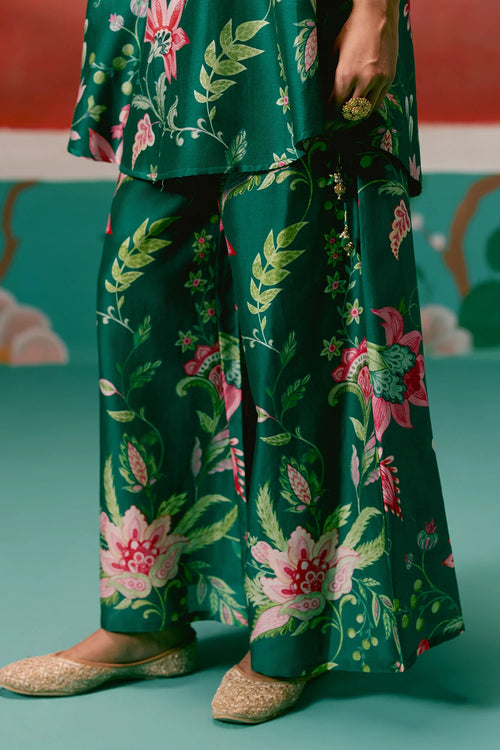 Green Chintz Sleeveless Kurta Set with Dupatta