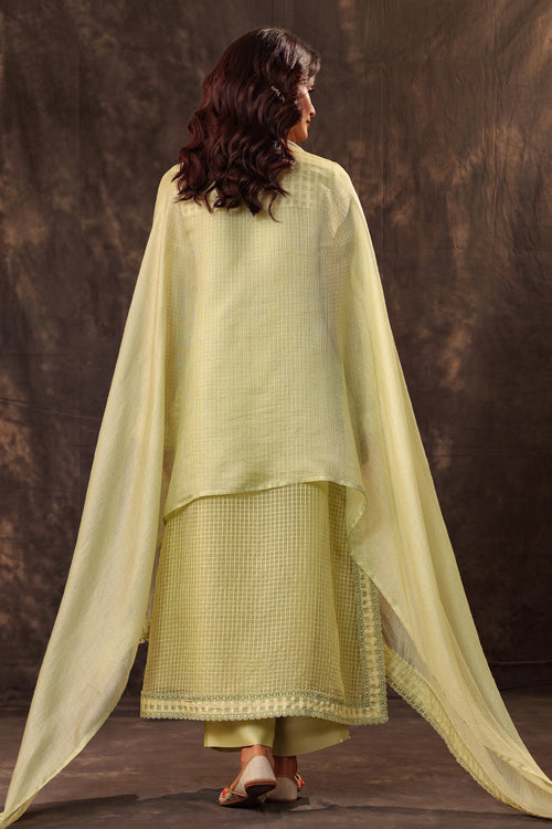 Vaayu Green Straight Long Kurta Set