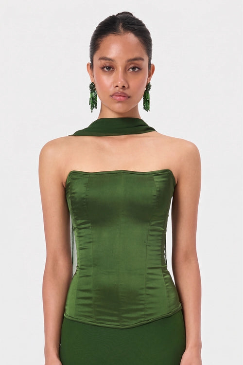Satin Stretch Corset Top