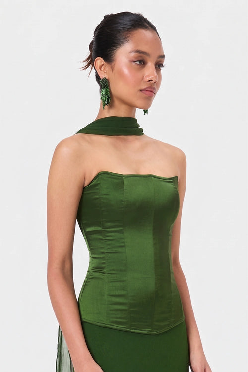 Satin Stretch Corset Top