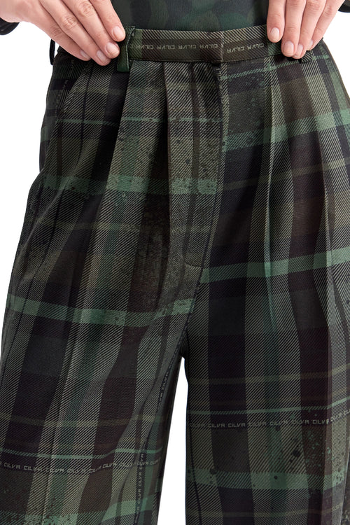 Distorted Plaid Trousers