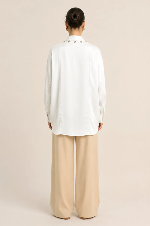Ivory White Kaftan Blouse