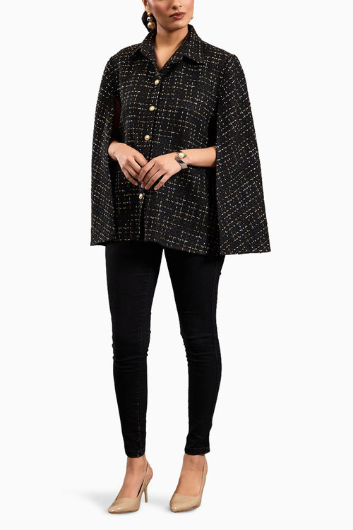 Glided Tweed Cape