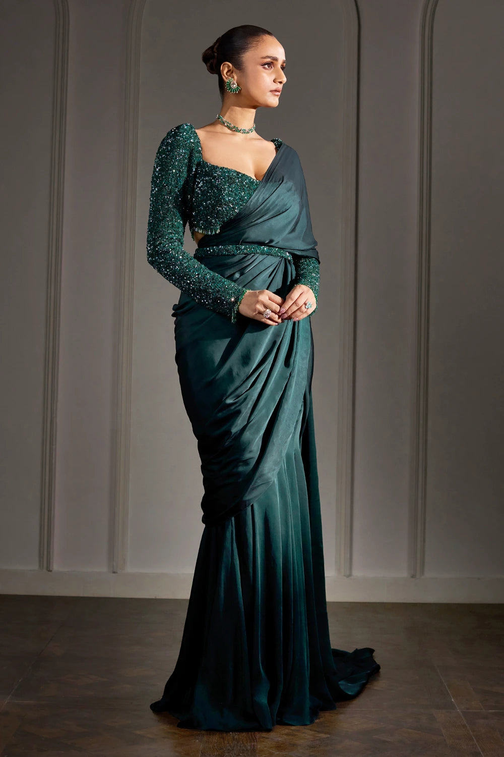 Dazzling Choli and Draped Saree