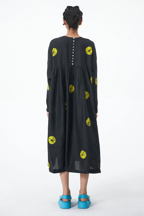 Black Lime Polka Dress