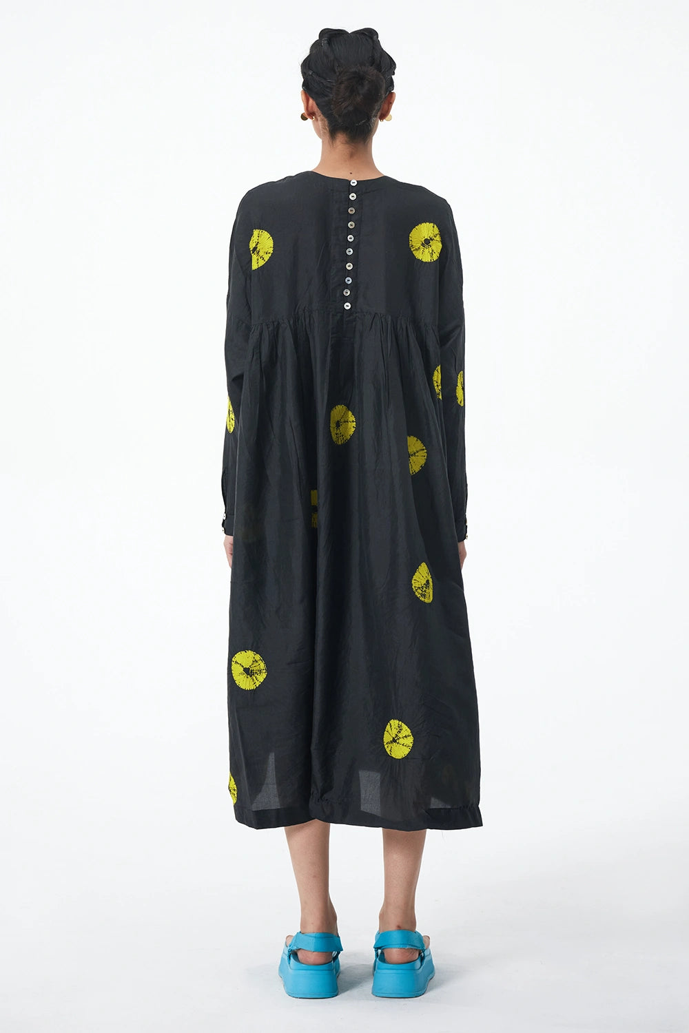 Black Lime Polka Dress