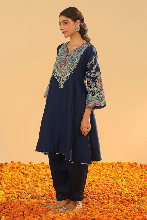 Mohsina Deep Blue Chauga with Salwar