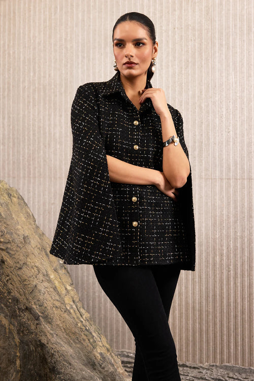 Glided Tweed Cape