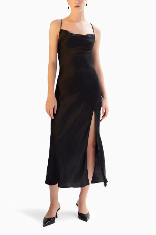 Black Liza Midi Dress