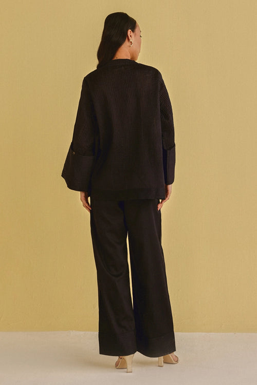 Indigo Pintuck Turnover Palazzos