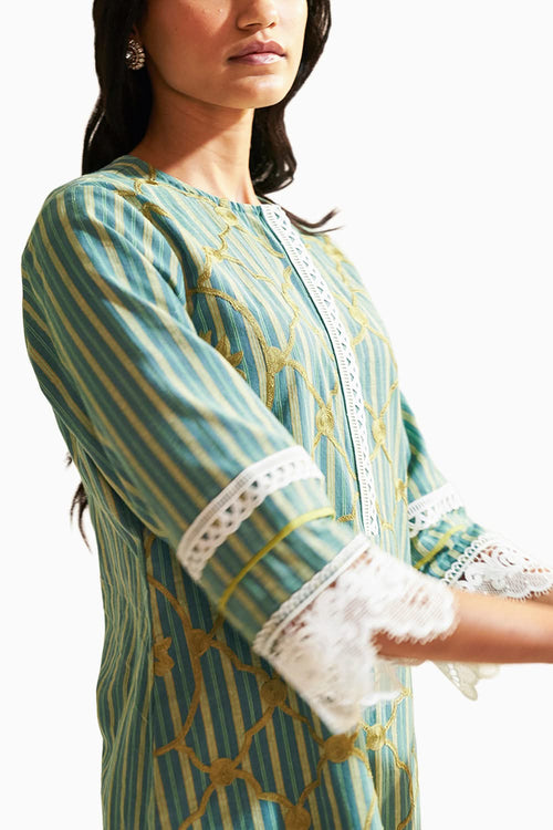 Green Panna Kurta Set
