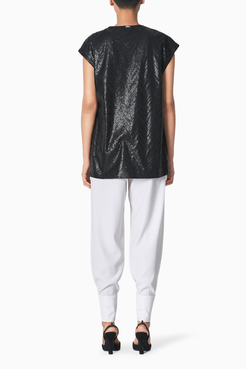 Chevron Black Waistcoat