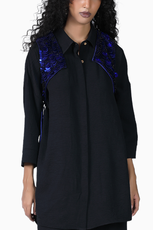 Electric Blue Silk X Overlay
