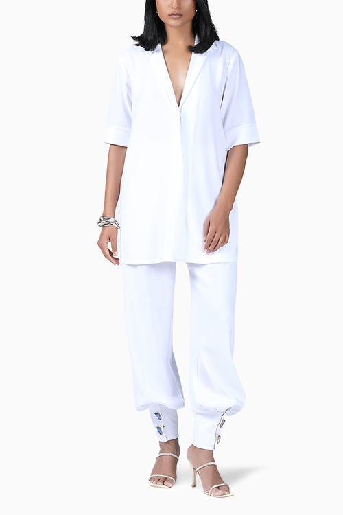 White Crepe Friday Set