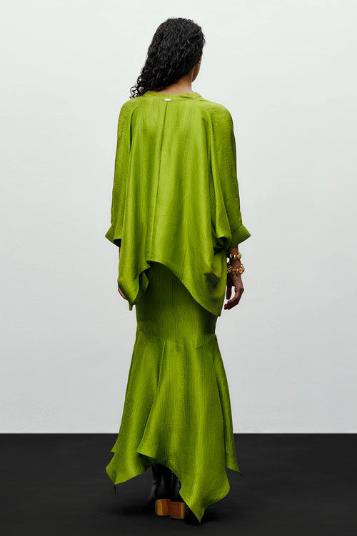 Lime Green Zin Shirt With Heather Skirt
