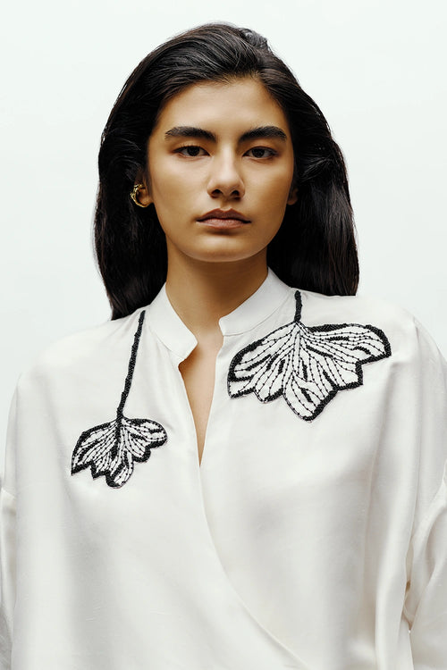 White Flora Shirt With Pj Pants