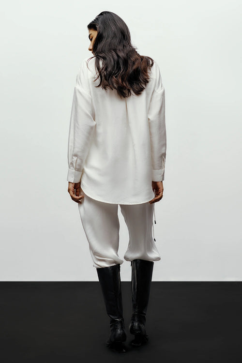 White Flora Shirt With Pj Pants