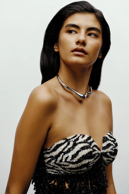 Black Rimi Sari With Bella Tube Top