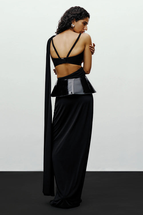 Black Knot Sari With Eira Blouse
