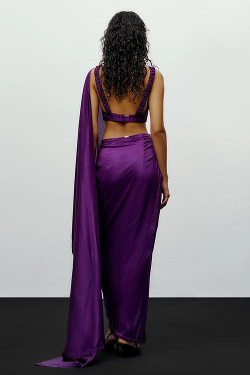 Purple Neo Sari With Milly Blouse