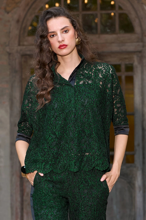 Scalloped Lace Pant Set