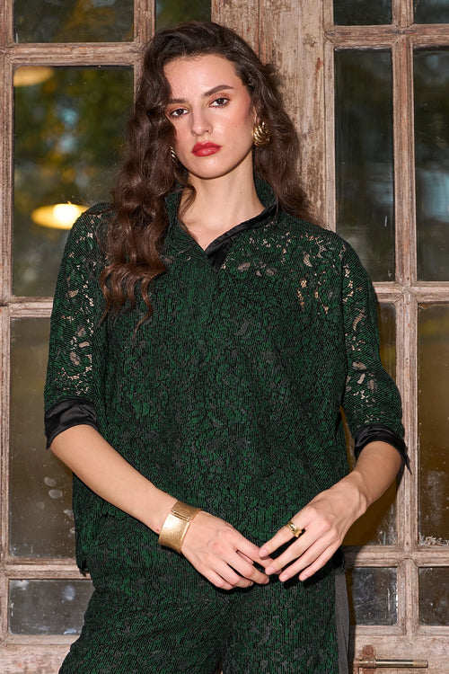 Scalloped Lace Pant Set