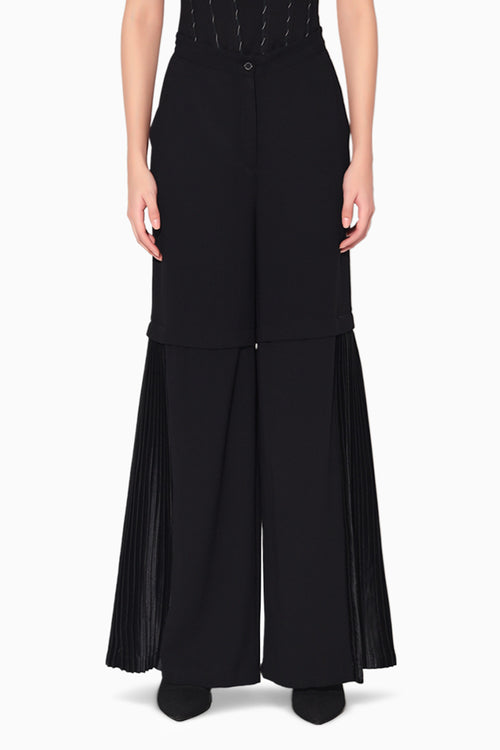 Asuka Pleated Black Pants