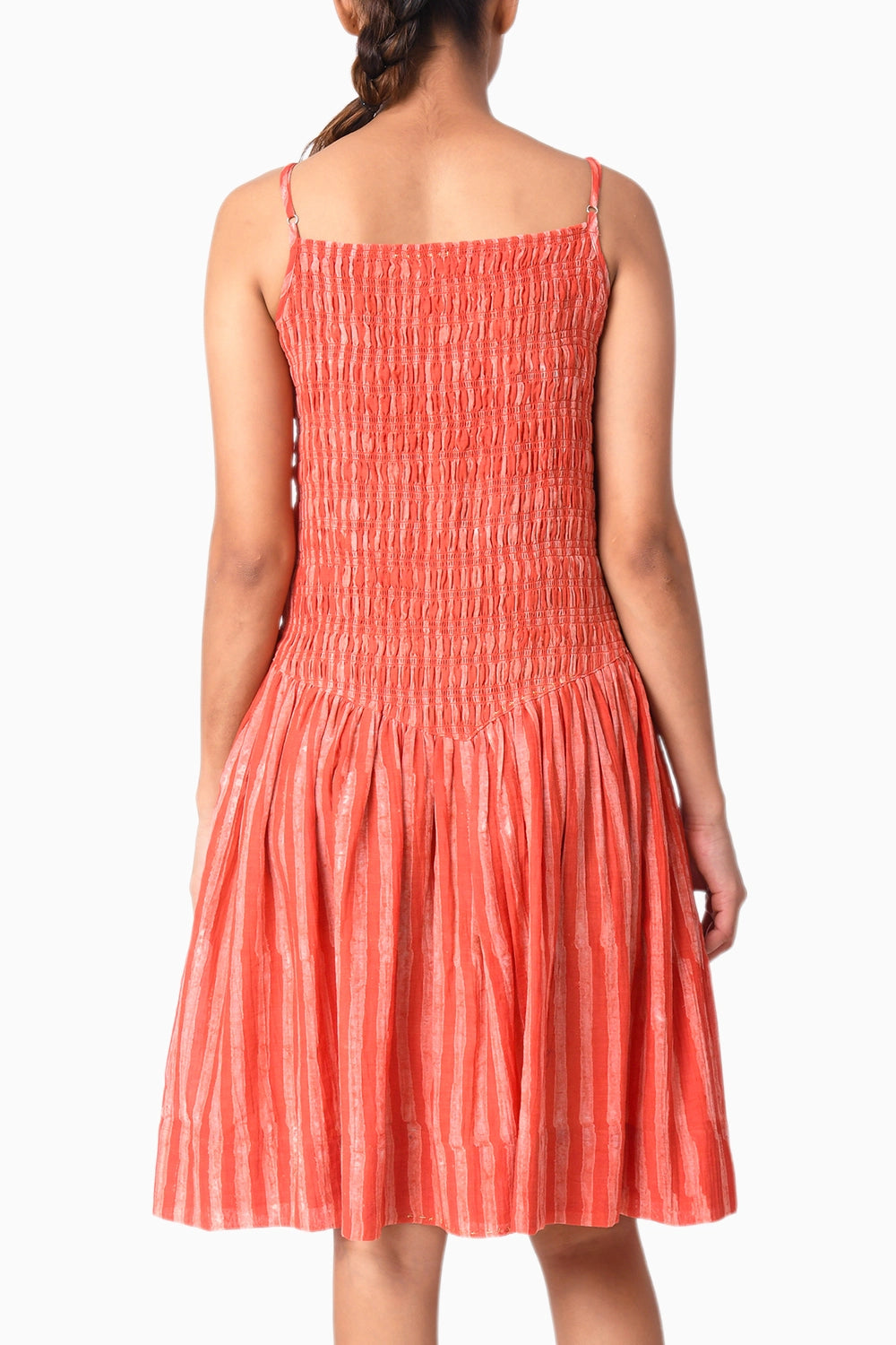 Smocky Coral Shima Tama Dress