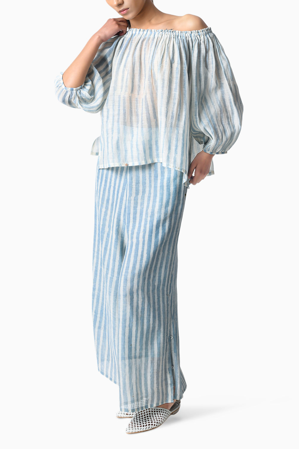Sky Off-Shoulder Co-Ord Set