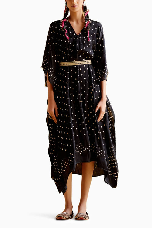 Annika  Black Bandhini Kaftan