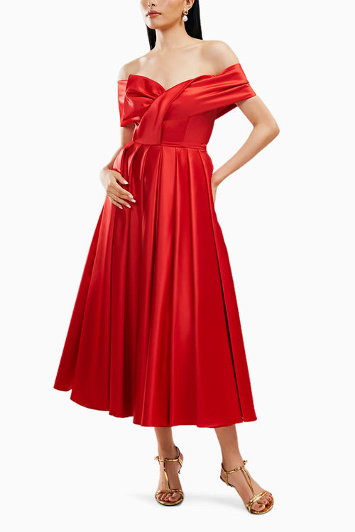 Amber Half Bow Shaped Bodice Dress